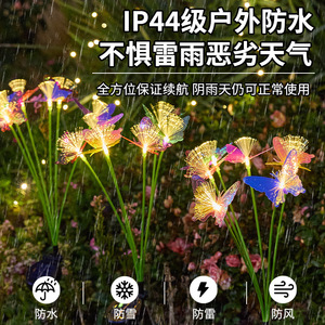 Lampes solaires à fibres optiques en forme de papillon, changeantes de couleur, pour la décoration extérieure du jardin - Product Image 3