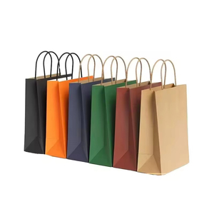 Eco-Friendly Custom Classic <b>Waterproof</b> Kraft Paper Handle Bag with Brown Luxury Gift Packaging for Fur & <b>Socks</b> - Product Image 1
