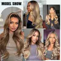 Perruques Lace Front en cheveux humains pré-épilées, longues, bouclées, ondulées lâches, couleur blonde, avec mèches, sans colle, en cheveux vierges Mink, fournisseur