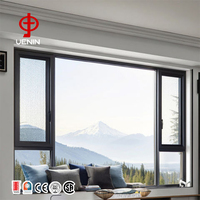 Ventanas Abatibles Modernas de Aleación de Aluminio Resistentes al Sal, Templadas para Zonas Costeras, Propiedades Frontales a la Playa y Villas, Venta al Por Mayor