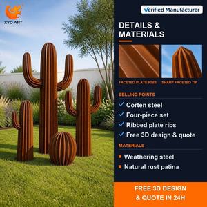 Escultura de Cactus de Acero Corten para Jardín, Arte Metálico Personalizado, Estatua de Metal para Jardín, Decoración Grande para Exteriores - Product Image 2