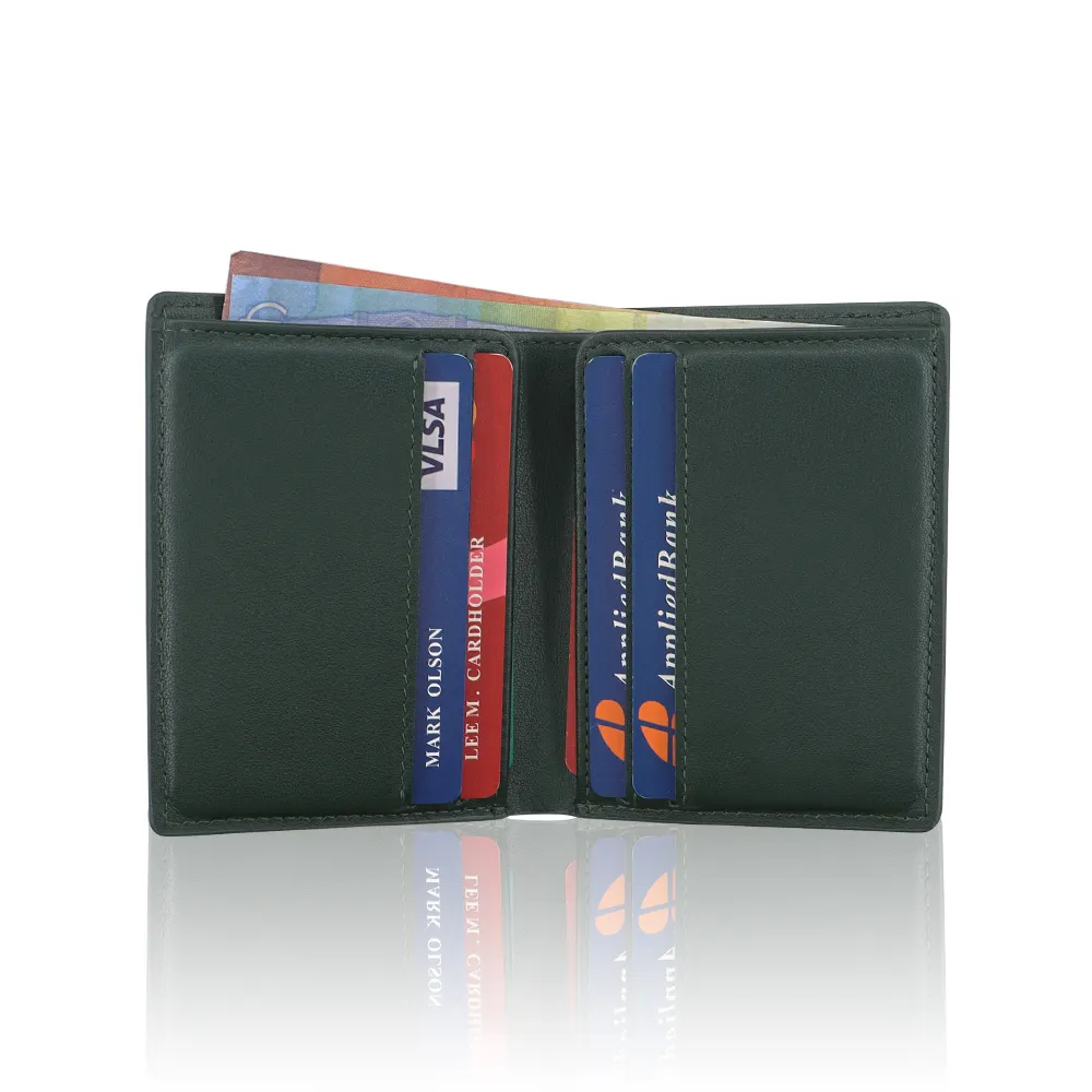 Anti theft smart leather wallet slim bifold men wallet rfid blocking leather men wallet