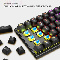 Keyboard Mekanik Mini 63% 60-Key Anti-Ghosting Khusus untuk Game, Blue Axis, dengan Lampu Latar RGB, Material PBT, Antarmuka USB, Baru