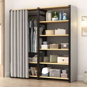 简单组装钢架结构布衣柜坚固耐用的储物柜，适合家庭卧室或小公寓使用 - Product Image 4