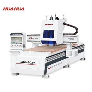 HUAHUA SKG-802V kolay kontrol CNC ağaç işleme makineleri router sondaj kutusu ve vakum pompası ile iki dles