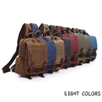 Sac à Dos Vintage en Toile de Couleur Unie, pour Hommes et Femmes, Sac à Dos d'Extérieur ou Sacoche pour Ordinateur Portable, Mixte