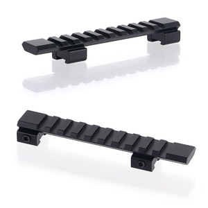 FOCUHUNTER 10スロットアルミ合金ブラックライザーマウント11mm-20mmレッドドットサイトアダプターハンティングスコープアクセサリー用 - Product Image 2