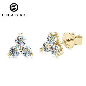 Factory Classic Design 925 Sterling Silver Earrings GRA Certificated Diamond Moissanite Stud Earrings Wholesale