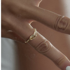 Gemnel Fancy hàng ngày Stack hình bầu dục kim cương engagement giá 925 sterling Silver Nhẫn đính hôn - Product Image 6