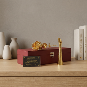 Caja de Regalo de Rosas Naturales Chapadas en Oro de 24K de Lujo - Regalo Ecológico y Duradero para Navidad, Día del Padre, Graduación, Aniversario - Product Image 2