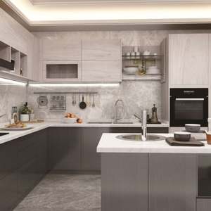 Gabinetes de cocina de lujo ligeros Solución de almacenamiento elegante y elegante - Product Image 5