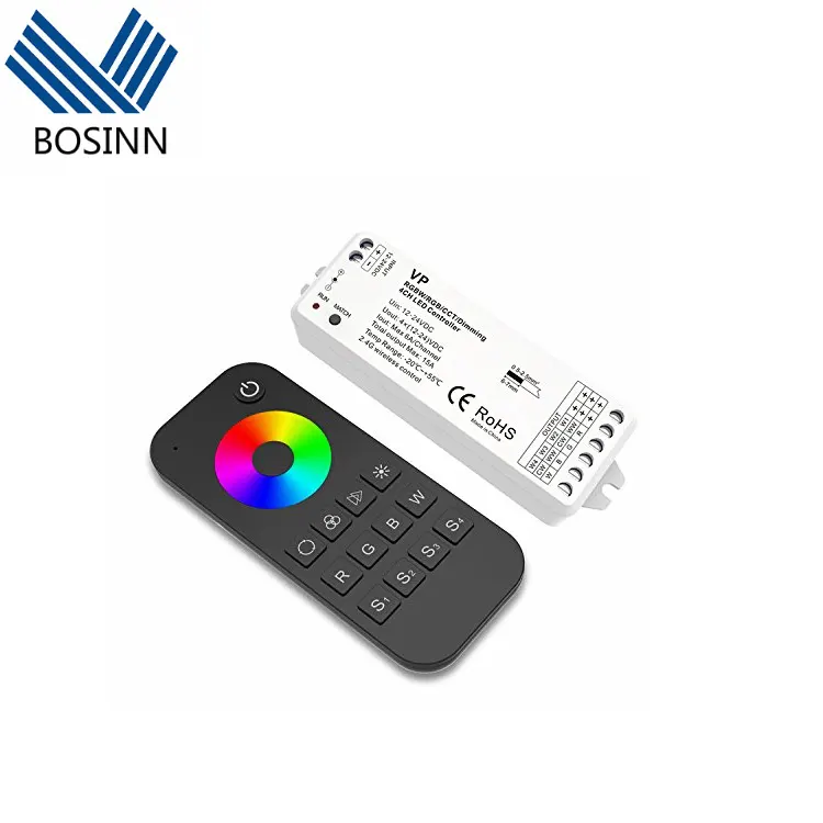 Controlador RF de iluminación LED de 4 canales, controlador multifunción de atenuación, RGBW/RGB/CCT