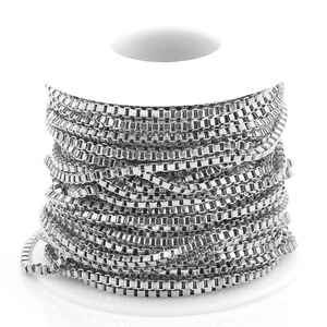 Cadena de Eslabones Cuadrados de Acero Inoxidable con Baño de Oro de 18k, 2mm, Rollo de Metro Completo, Componentes para Joyería - Product Image 5