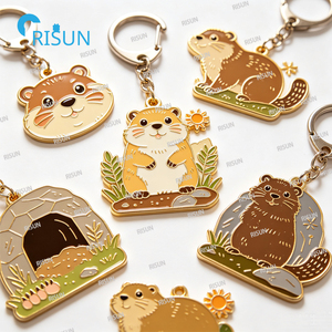 พวงกุญแจวันพิเศษสำหรับเทศกาลสัตว์ป่า รูปกราวด์ฮอก  แบบกำหนดเองได้ - Product Image 1