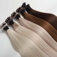 Extensions de cheveux humains Remy pré-collées à double trame, pointe en U/pointe plate/pointe en I, extensions de cheveux à pointe plate en kératine italienne pour salon