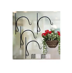 Hoge Sterkte 4 Pack Metalen Muur Haak Opknoping Plant Beugel Decoratieve Rechte Plant Hanger Voor Potten Vogelvoeders