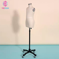 Mannequin de couture en tissu et mousse pour enfant, de bonne qualité, polyvalent, réglable, durable et pratique, avec base à roulettes
