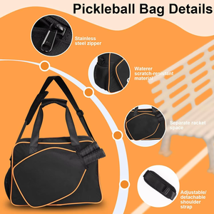 Custom Women's Large <b>Tennis</b> & Pickleball Paddle Tote Carry Bag Squash Racquet Ball Holder With Durable Construction - Product Image 6