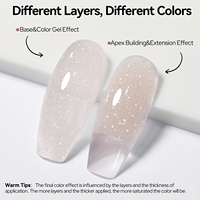 BORN PRETTY Gel Constructeur 8-en-1 Couleurs Variées 15ml Sans HEMA ni TPO Effet Gelée Scintillant Pailleté BIAB pour Extension et Construction d'Apex