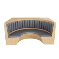 Combinaison de canapé semi-circulaire en U et de chaises de table à manger en bois massif personnalisable pour restaurant et salon de thé, usage commercial