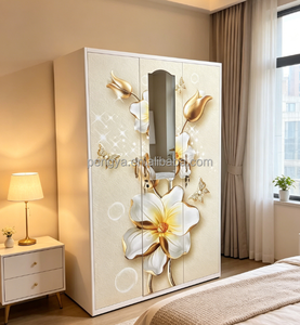 Armoire en acier pour chambre à coucher, idéale pour maisons en <span class=keywords><strong>location</strong></span>, armoire de rangement en métal et fer forgé, placard pour bébé, armoire simple pour enfants - Product Image 3