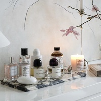 Élégant Calacatta Viola Marbre Rectangle Plateau Pierre Naturelle Plaque Designer Organisateur De Luxe Décor À La Maison Cadeau