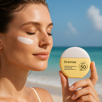 50ml jaune couleur personnalisée en plastique crème solaire emballage pot conteneur bouteille de voyage