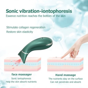 Beauty Device Home Use Electric Face Neck Beauty Massager Vibrator Facial <b>Heating</b> Cool Lifting Tool - Product Image 4