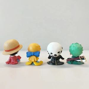 4 pièces/ensemble Figurines d'action d'anime One Piece, figurines mignonnes assises de Luffy, Zoro, Nami, Law, collections de poupées, modèles de jouets, cadeaux d'anniversaire pour filles et garçons - Product Image 2