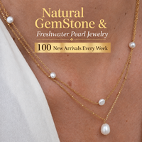Collier personnalisé à faible MOQ en pierre naturelle superposée, plaqué or, en acier inoxydable, avec perles baroques d'eau douce pour les boutiques en ligne