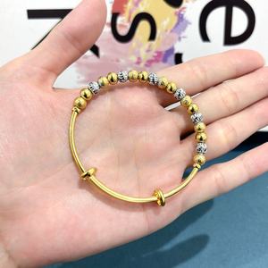 Jxx New High-quality Brass Closed <b>Bead</b> <b>Bracelet</b> 24k <b>Gold</b>-plated Bangle Women's Jewelry - Product Image 5