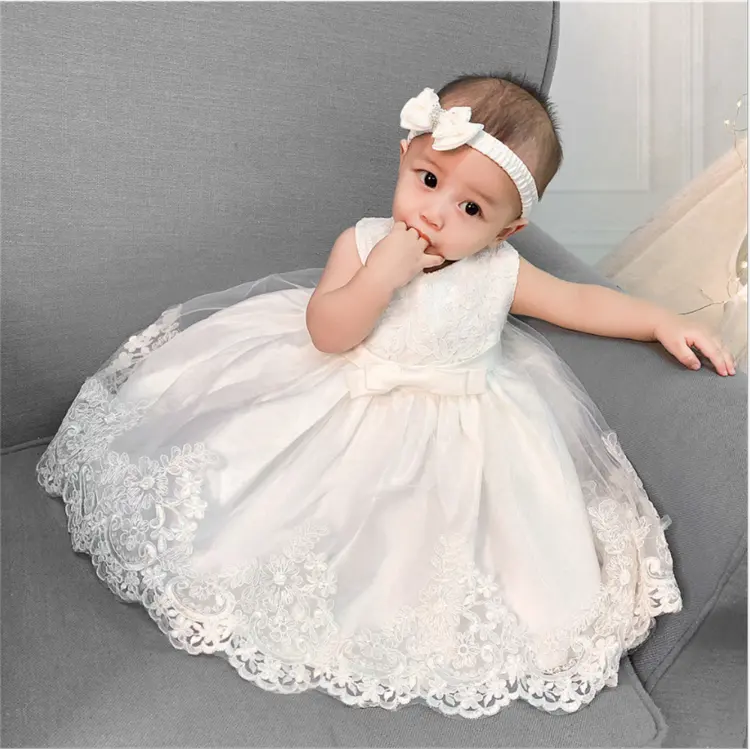 Lism MQATZ — robe de fête pour nouveau-né fille, bandeau cheveux gratuit, tenue de fête de baptême, Floral, Frock, princesse
