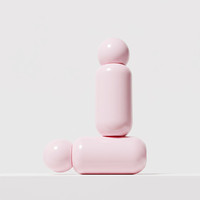 Flacon pompe cosmétique blanc brillant rose pour écran solaire, base de maquillage, lotion, emballage flacon