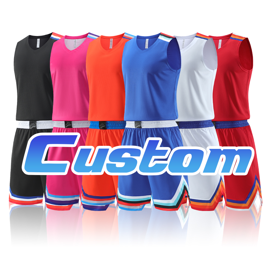 Спортивные костюмы из 100-процентного полиэстера с сублимационной печатью логотипа, дешевая баскетбольная форма, двусторонняя новая баскетбольная майка