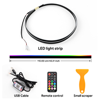 Lumière ambiante LED 64 couleurs pour tableau de bord Tesla Model 3/Y 2021-2023, contrôle par application Bluetooth USB, lampe d'ambiance intérieure pour voiture