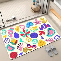 Tapis de toilette et de bain absorbant, antidérapant, à séchage rapide, avec support en PVC rembourré, personnalisable, fabriqué à la machine, respectueux de l'environnement