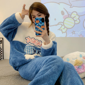 <span class=keywords><strong>Pigiama</strong></span> da <span class=keywords><strong>Donna</strong></span> in <span class=keywords><strong>Pile</strong></span> Corallo Autunno e Inverno, Abbigliamento da Casa in Flanella da <span class=keywords><strong>Donna</strong></span>, Spesso, Caldo, Comodo e Indossabile Anche Fuori - Product Image 5