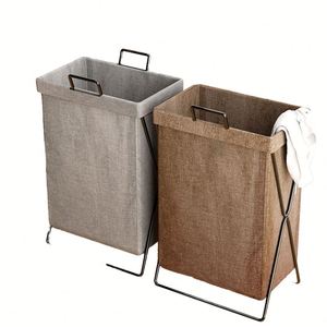 Modern Home <b>Foldable</b> Collapsible Dirty Clothes Storage Organizer Steel Frame <b>Laundry</b> Hamper Waterproof Liner - Product Image 4