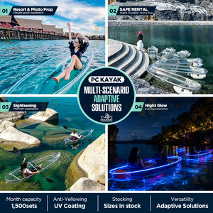 Kayak Transparente para 2 Personas, para Deportes Acuáticos en Lagos y Piscinas, Asientos Dobles Reforzados, Kayaks de Policarbonato Cristal con Toldo - Product Image 3