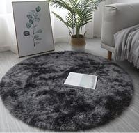 Flauschiger Moderner Maschinenwaschbarer Weicher Plüschteppich Roter Runder Polyester-Faser Teppich für Schlafzimmer Wohnzimmer Luxuriöse Heimdekoration