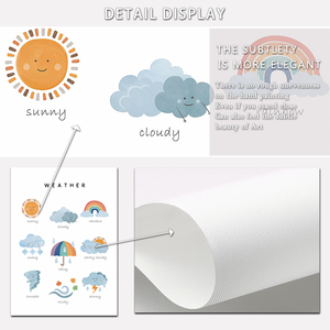 Arte Educativo para Niños, Formas, Letras, Figuras, Colores, Clima, Lienzo Decorativo para Pared, Póster Nórdico, Decoración para el Hogar y el Aula - Product Image 5