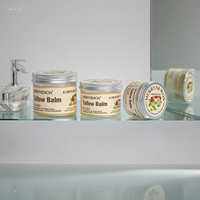 Bocal à crème en aluminium personnalisé nature Boîtes métalliques avec crème pour le visage et étiquette en étain Récipient à baume de suif avec autocollant