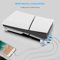 Support de support horizontal avec base de concentrateur USB à 4 ports pour Playstation 5 Slim Disc New Edition Game Accessories Holder