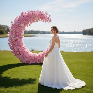 Arco Nuziale Rotondo con Supporto in Acciaio Resistente - Arco in Seta per Proposte di Matrimonio, Fughe Nuziali ed Eventi al Chiuso - Product Image 5