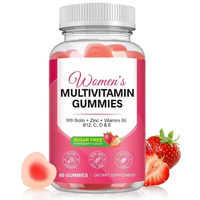 Gommes multivitaminées pour femmes, sans sucre, saveur fraise, supplément à mâcher, contribue à maintenir le bien-être des adultes, vitamines C, D, E
