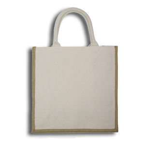 Print Gifts Packaging Shopping Supermarket Promotion <b>White</b> Yellow Splice Custom Printed Jute Market <b>Bag</b> - Product Image 2