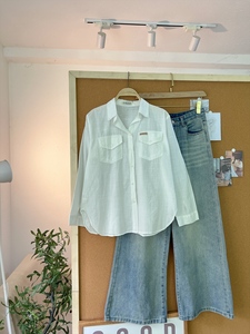 L380 Women's Long-Sleeve Breathable <b>Linen</b> Shirt with Two Trendy Patch Pockets Casual <b>Top</b> with Pockets Spring Summer Wear - Product Image 3