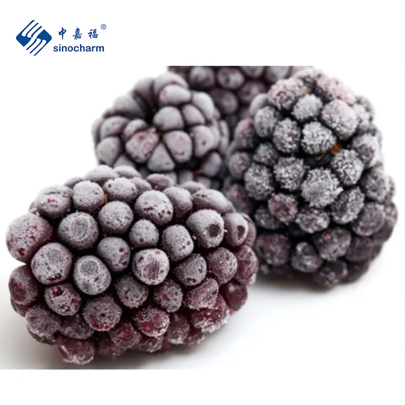 Sinocharm BRC A China Fruta fresca Precio al por mayor 1kg Paquete IQF Berries Whole Frozen Fresh Blackberry