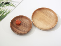 Assiettes de dîner rondes en bois de hêtre brun clair, style campagnard, écologiques, personnalisables avec logo, durables, prix usine, lot de 10 pièces, idéales comme cadeau d'affaires