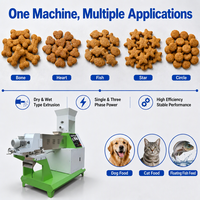 Machine extrudeuse de nourriture sèche pour animaux de compagnie en acier inoxydable pour la fabrication de granulés d'aliments pour animaux de compagnie, ligne de production complète avec contrôle automatique
